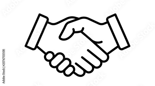 Suited handshake icon symbolizing formal corporate partnership and agreement.