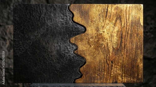 grunge wooden background with frame