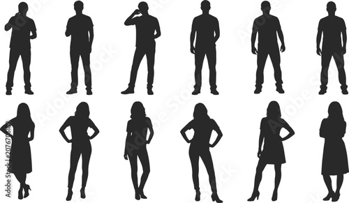 Canvastavla Men and Women Full Body Casual Silhouette Set