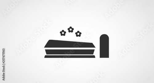 Fotografie Minimalist Grave with Flowers Icon
