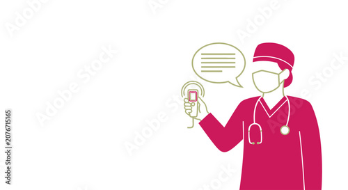 Doctor using handheld AI diagnostic tool for medical analysis in clinic, technology in healthcare concept