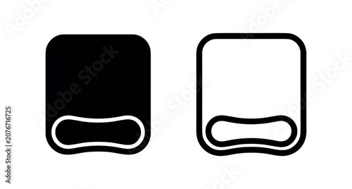 Tableau sur toile Mouse Pad Icon Set: Solid and Outline Designs