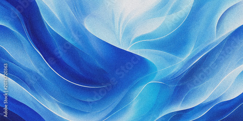 Εκτύπωση καμβά Blue floral ornament a watercolor style abstract background with flowing shapes