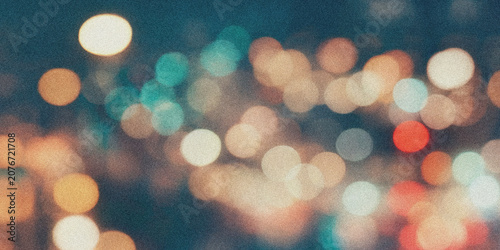 Canvastavla Blurred bokeh lights soft focus photography with teal and golden hues out defocu