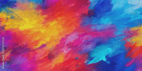 Bild auf Leinwand Colorful abstract watercolor paint strokes vibrant hues and textured brushwork b
