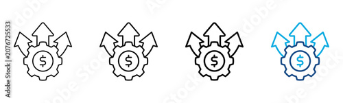 Bild auf Leinwand Expansion Icon Different Style Outline Collection Set Vector Illustration