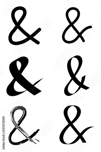 Ampersand symbol collection featuring modern, minimalist, handwritten, bold, decorative, sketchy textures styles. High-resolution PNG typography elements for branding, logos, design, journaling 