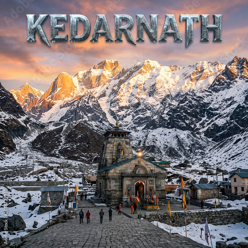 Majestic Kedarnath Temple in Himalayas Sacred Lord Shiva Pilgrimage
