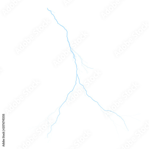 Lightning Bolt Energy Effect – Realistic Electric Thunder Strike, High Voltage Electricity Power Isolated on Transparent Background