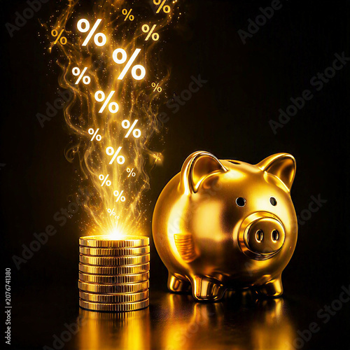Golden Savings Growth: High Yield Interest and Financial Investment.