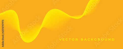 Abstract Orange Background with Dynamic Yellow Wave Flow
