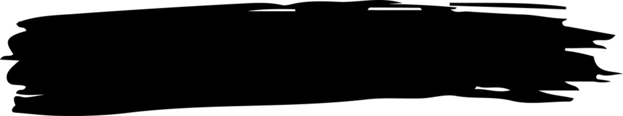 Black brush stroke isolated on transparent background	, isolated