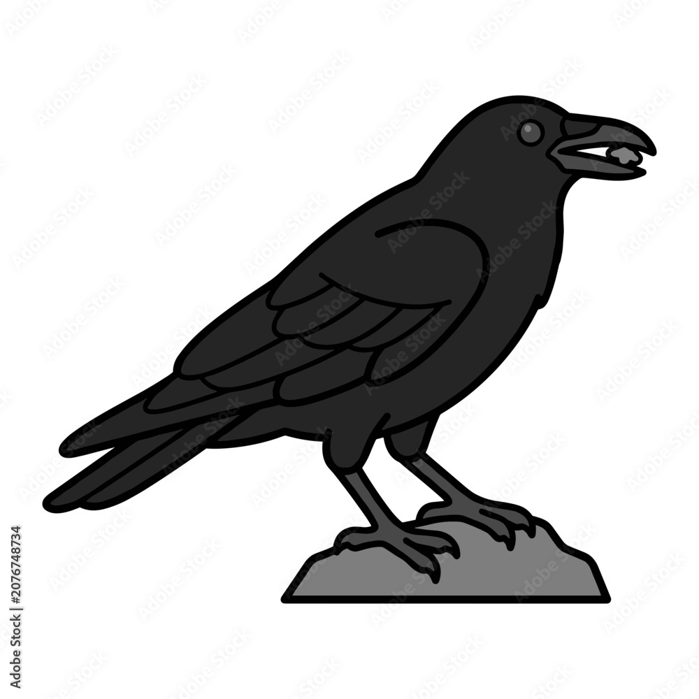 Fototapeta premium Crow with Rock