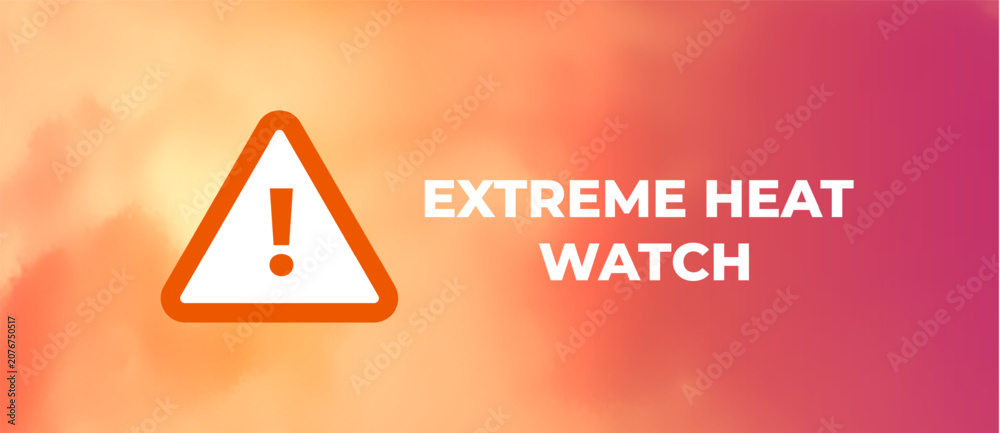Fototapeta premium Extreme Heat Watch Alert Concept Showing High Temperature Weather Warning, Heatwave Emergency Conditions