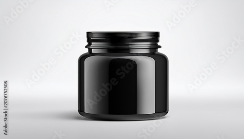 black jar mock up on white background 3d style gloss colour