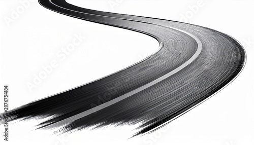 brushes shaped like roads paintbrush brush stroke curve black color watercolor painting writing brush