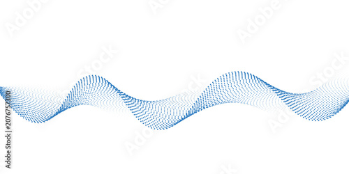 Cuadro en lienzo Blue dotted wave line pattern