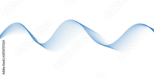 Cuadro en lienzo Blue dotted wave line pattern