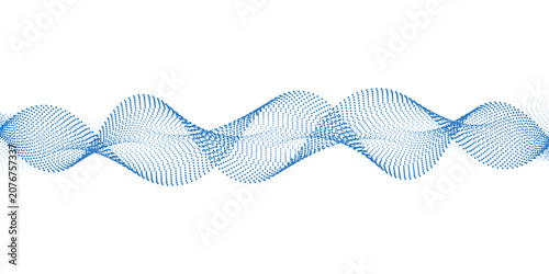 Fotografie Blue dotted wave line pattern