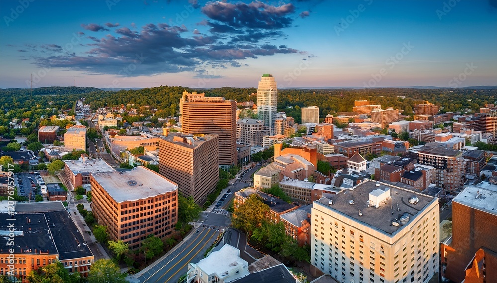Obraz premium aerial view of downtown rockville maryland showcasing urban landscapes historic architecture and vibrant city life in a captivating cityscape photograph