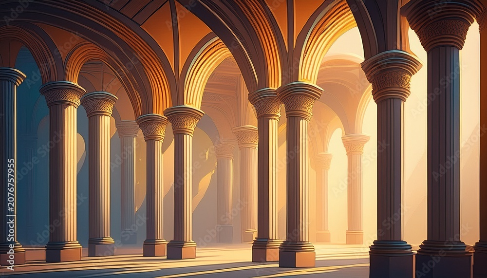 Fototapeta premium arches and columns in a row