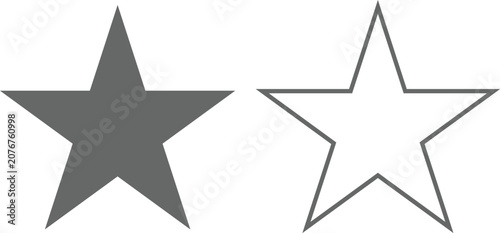 Konstfotografi Two five-pointed star shapes, one solid grey star and one outlined grey star, is