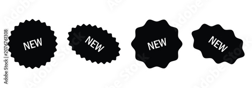 New Sticker Set Zigzag Discount Price Drop Special Price Campaign Fair Decoration Adornment Seal Stamp. Set of new arrival shop product tag icon. Set of new arrival tag icon set.