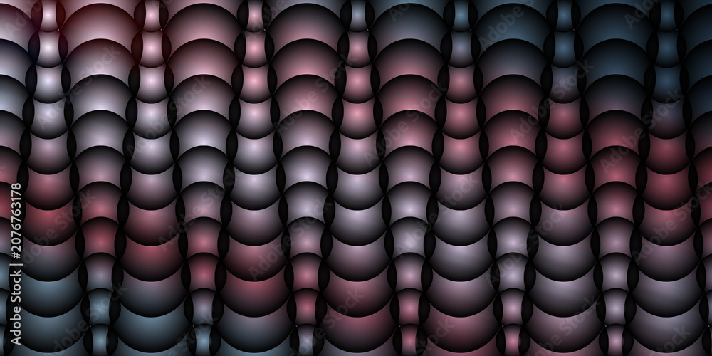 Obraz premium Dark abstract pattern with spheres and purple light waves
