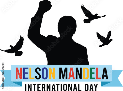 Foto Nelson mandela international day celebration silhouette graphic