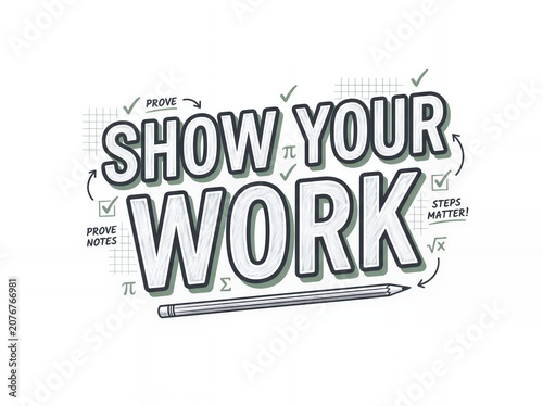Show your work math classroom teacher shirt design with geometry formulas teacher gift tee calculus notes mathematics graphic school staff shirt math nerd