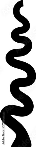 Black wavy line vector graphic element