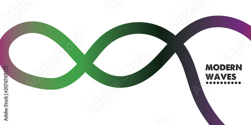 Modern waves symbol with colorful gradient infinity loop design