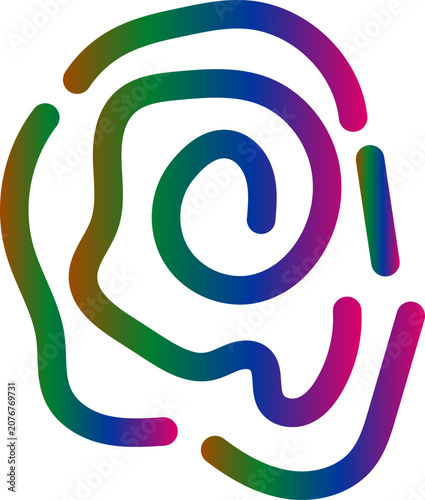 Vibrant rainbow spiral design