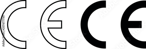 Φωτογραφία CE Certification Logo Collection Black and White Vector Icons