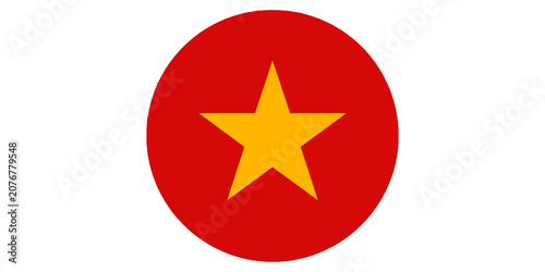 Foto Vietnamese flag emblem with yellow star on red circle on transparent background
