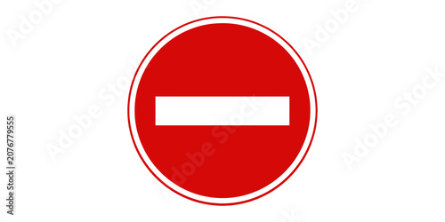 Foto Red prohibition sign with black rectangle on transparent background