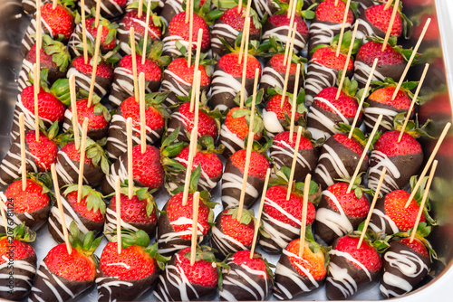 Delicious chocolate-dipped strawberries, perfect for a sweet treat
