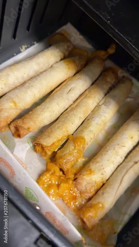 Air-fried chicken rolls in Texas, USA.