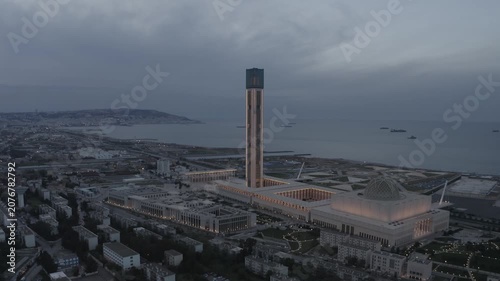 Djamaa el Djazair Minaret Towering Over Algiers Cityscape