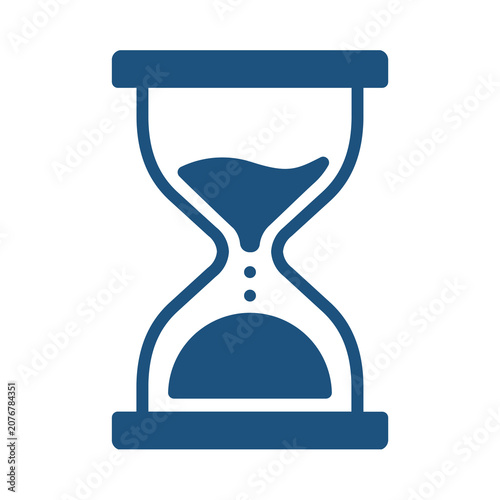 Blue hourglass icon isolated on transparent background