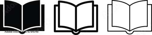 Open Book Icon Collection Featuring Reading Education Knowledge Learning Literature Library And Academic Outline Symbols