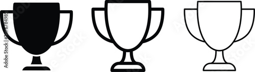 Trophy Icon Solid And Outline Award Cup Collection For Achievement, Success, Victory, Reward, Competition, And Recognition Vector Design