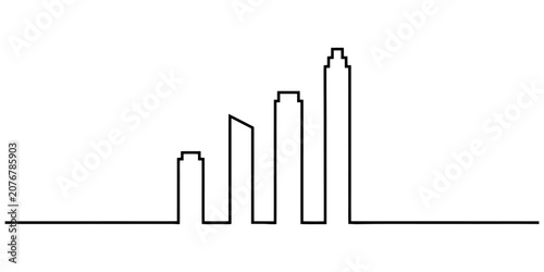 Принти на полотні Minimalist continuous line drawing of a city skyline