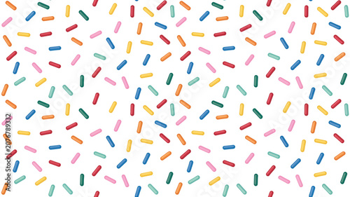Canvastavla Donut and sweet confetti seamless pattern featuring colorful candy sprinkles, de