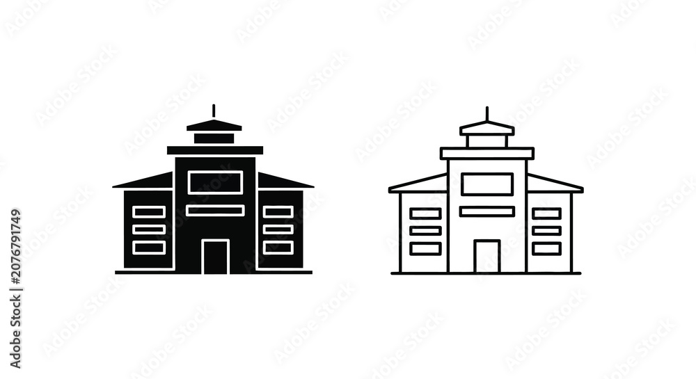 Fototapeta premium Building silhouette architecture structure house dwelling