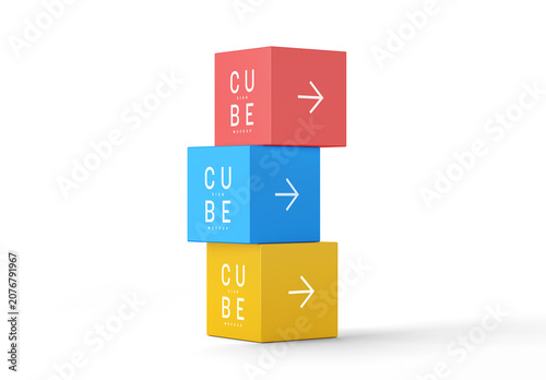 Stacked Cubes Sign Mockup