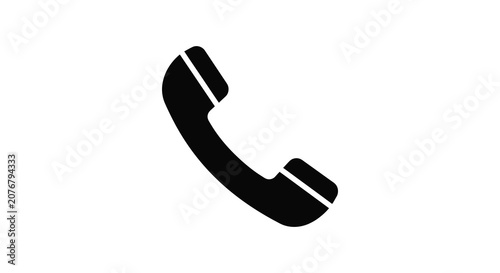 Tableau sur toile Telephone handset silhouette on a white background simple communication icon