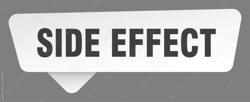 Obraz premium side effect sign. side effect white sticker isolated on gray background