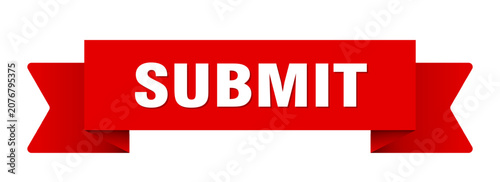 Tableau sur toile submit ribbon isolated on transparent background. submit ribbon