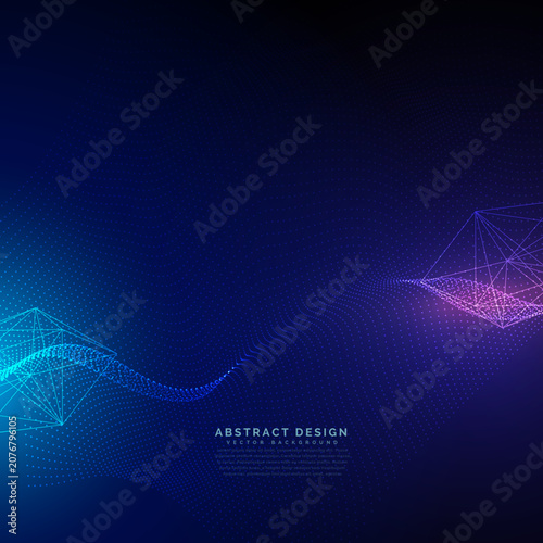 Abstract Blue Purple Wave Design - Modern Digital Motion Background with Flowing Patterns, Futuristic Technology and Glowing Light Effects